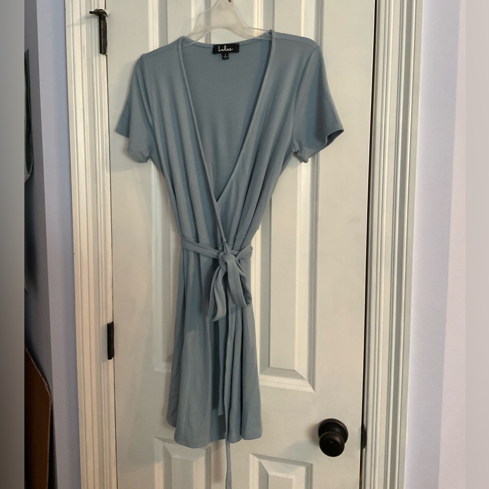 Lulus blue wrap dress